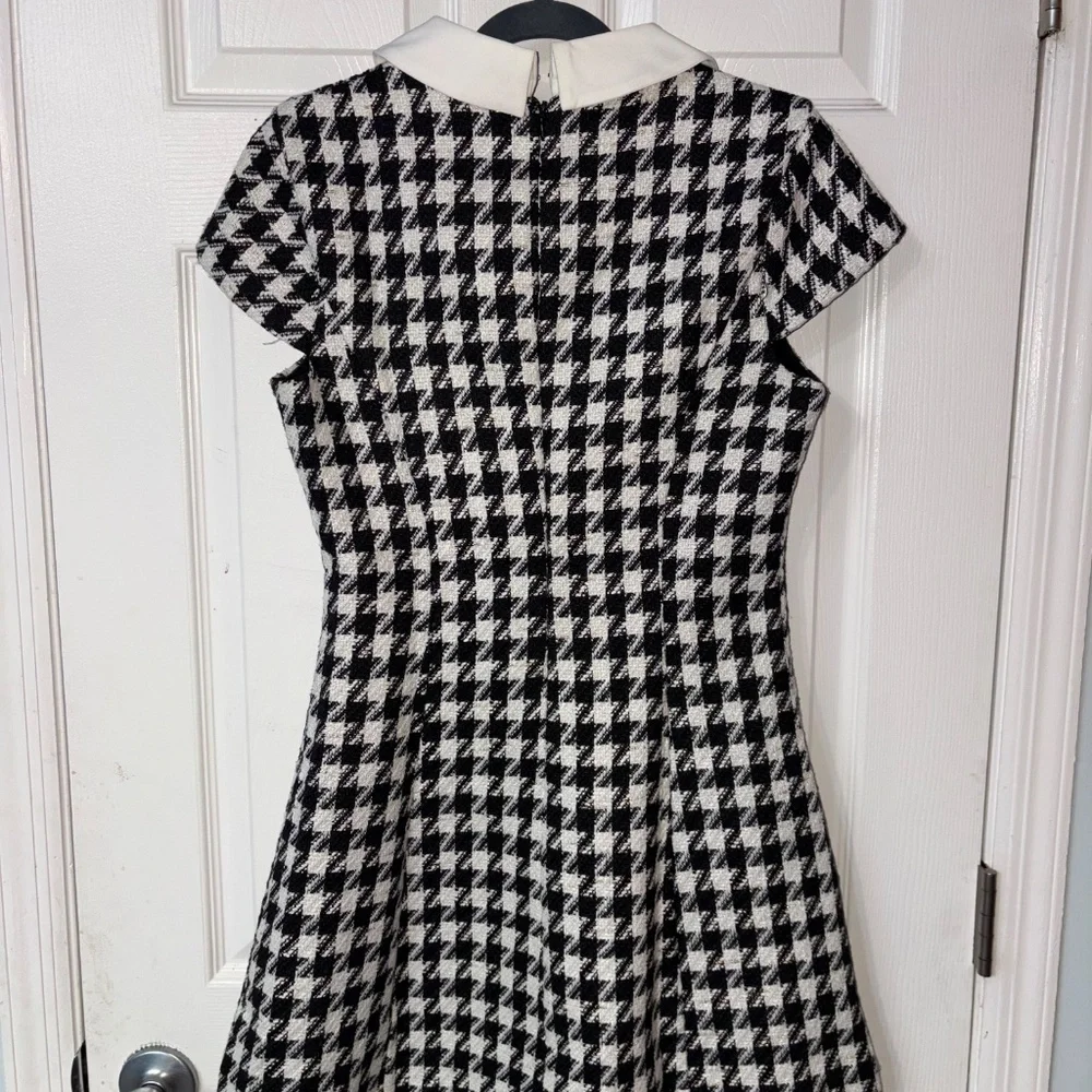 HOUNDS TOOTH COLLARED DRESS - Picture 2 of 4